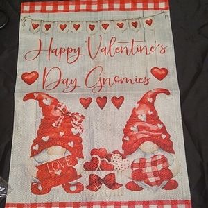 Gnome Valentine's Garden Flag